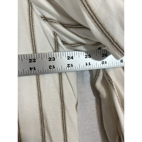 Fever 2X Long Sleeved White Striped Tunic Blouse - Picture 7 of 7